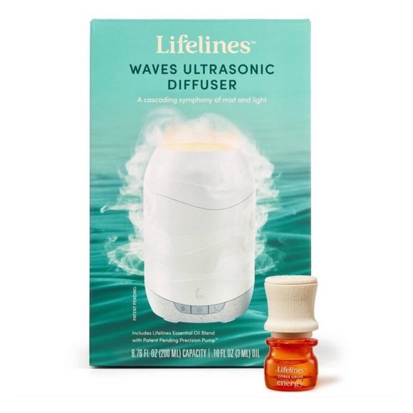 LIFELINES NWT waves ultra sonic diffuser -cascading mist & light & essential oil - Picture 2 of 12